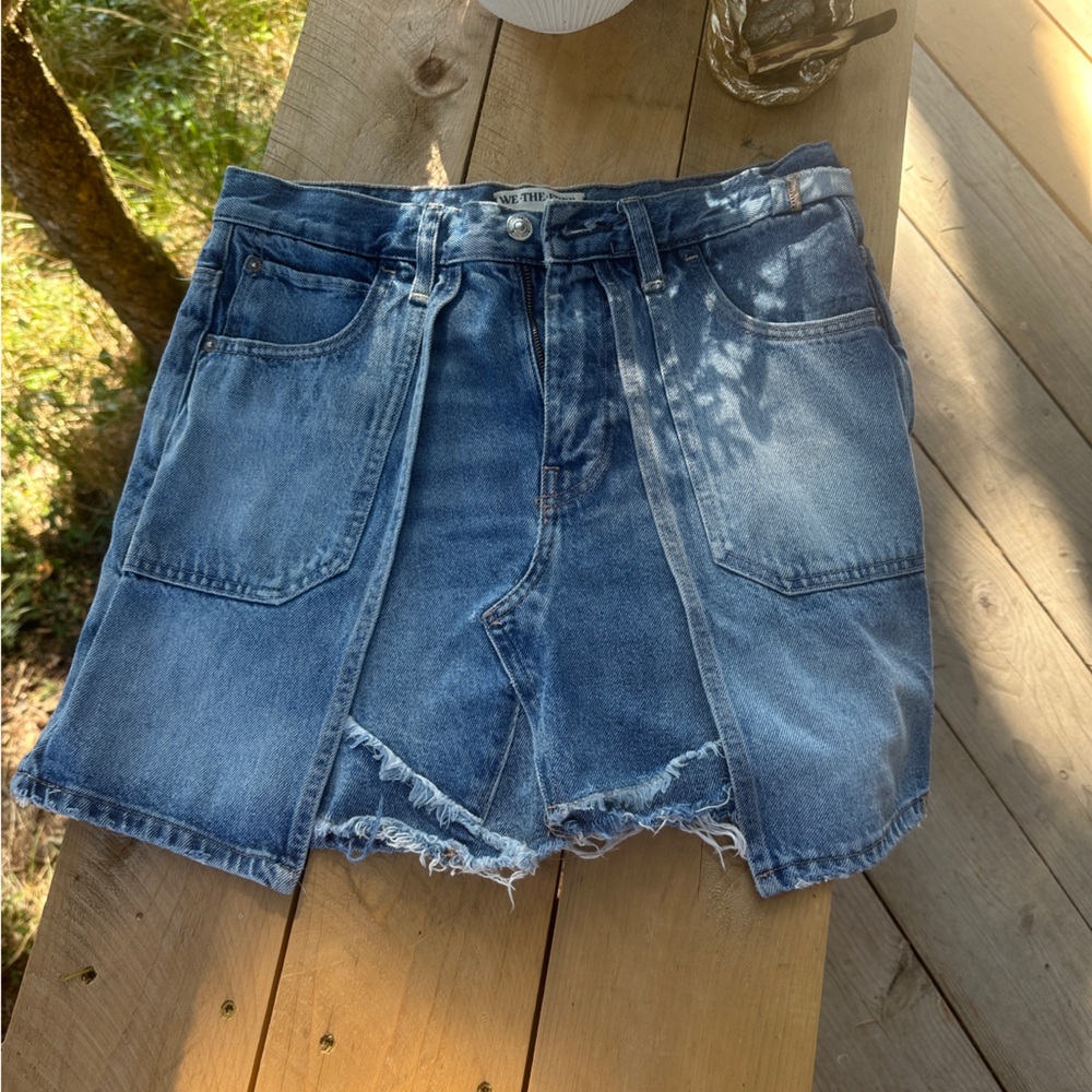 Free People We bare with me denim mini skirt.